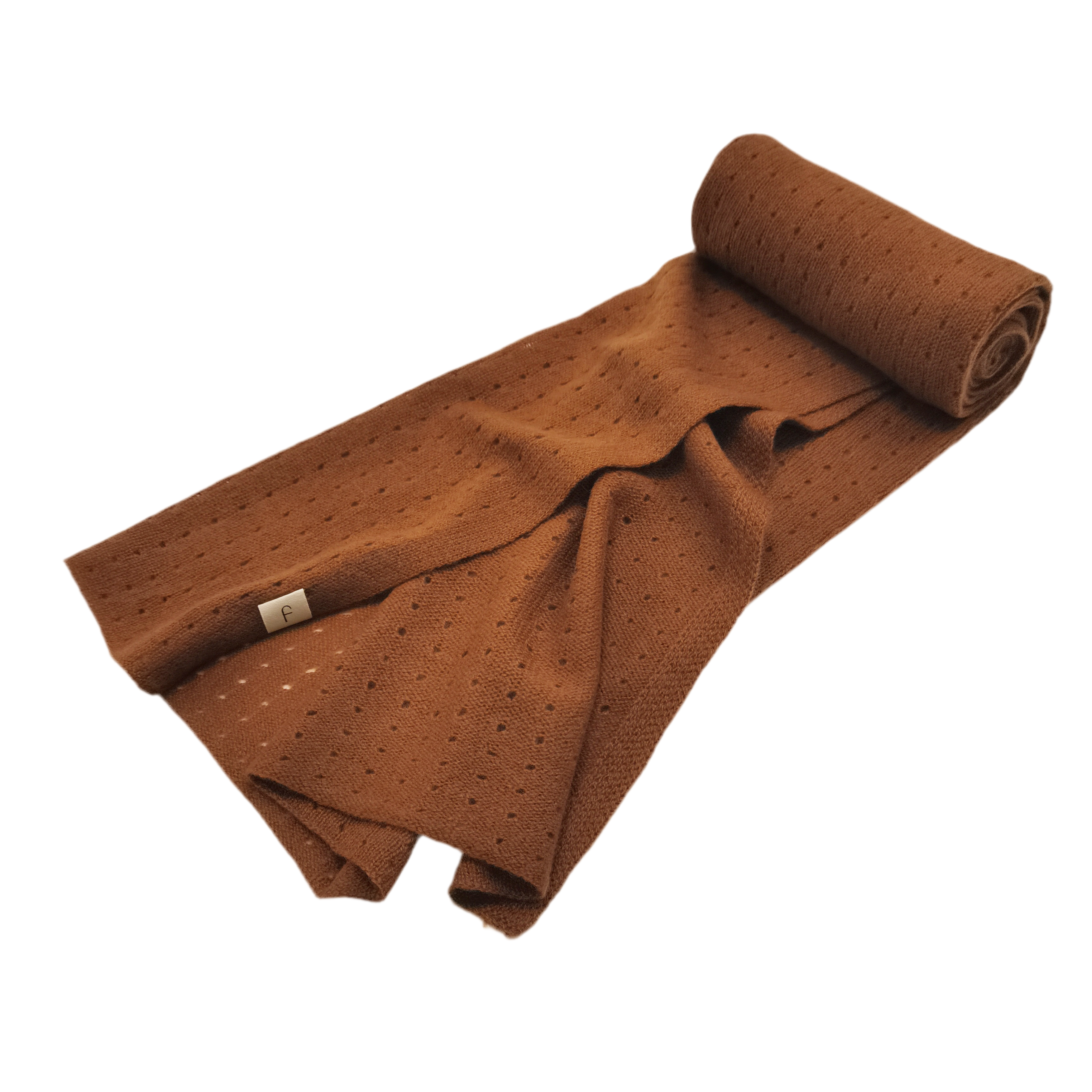 Cashmere pointelle Blanket warm terracotta
