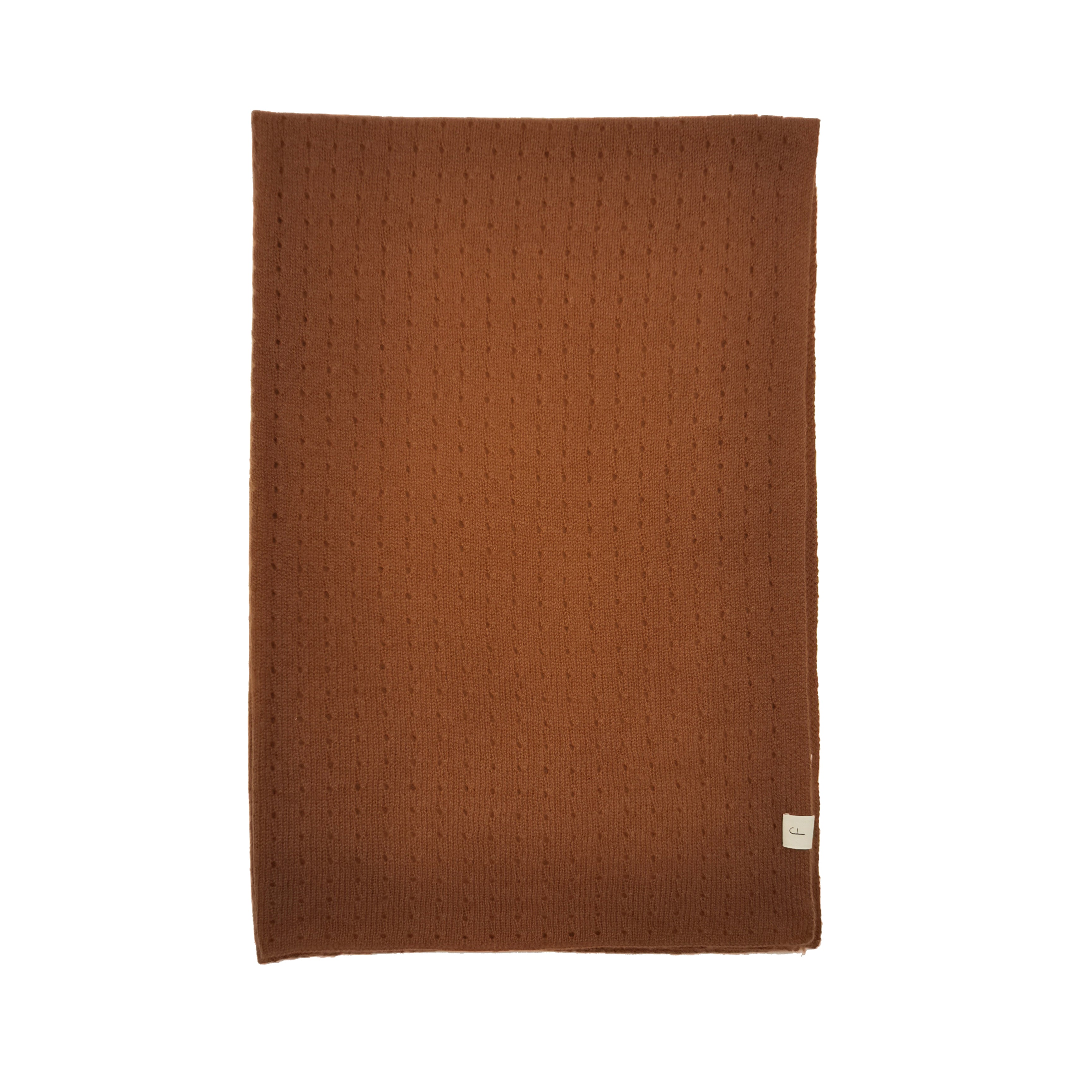 Cashmere pointelle Blanket warm terracotta