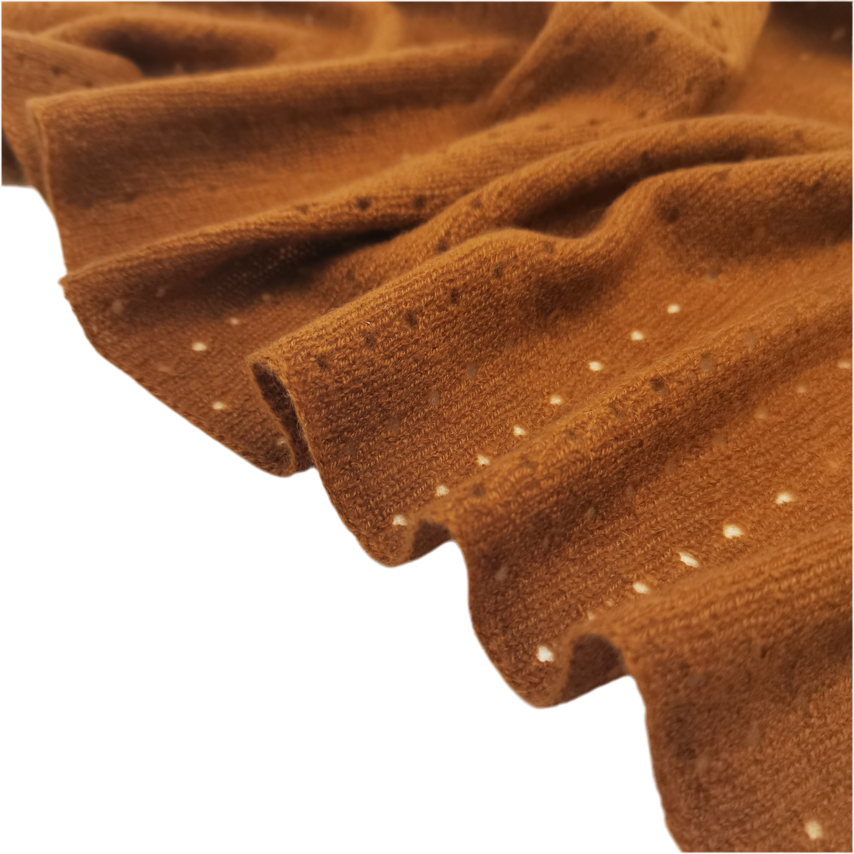 Cashmere pointelle Blanket warm terracotta