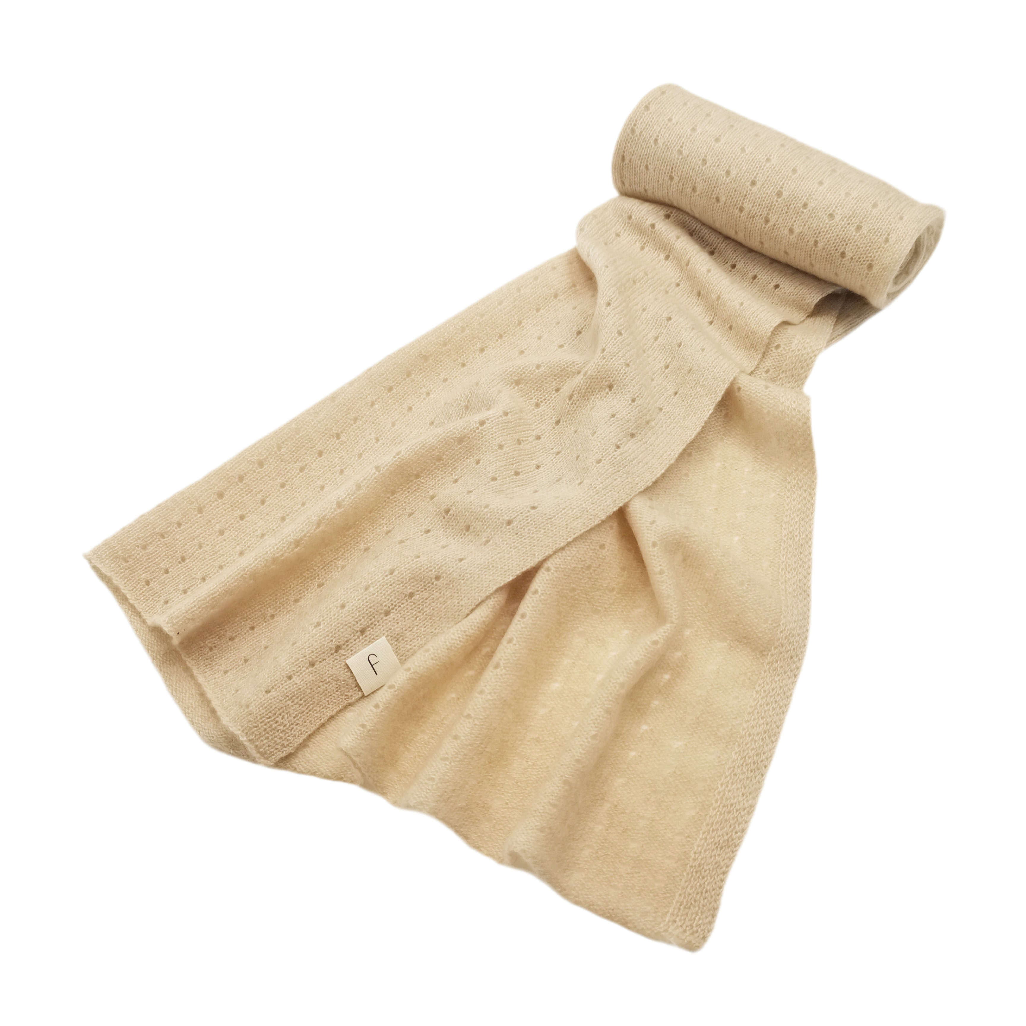 Cashmere pointelle Blanket Caramel