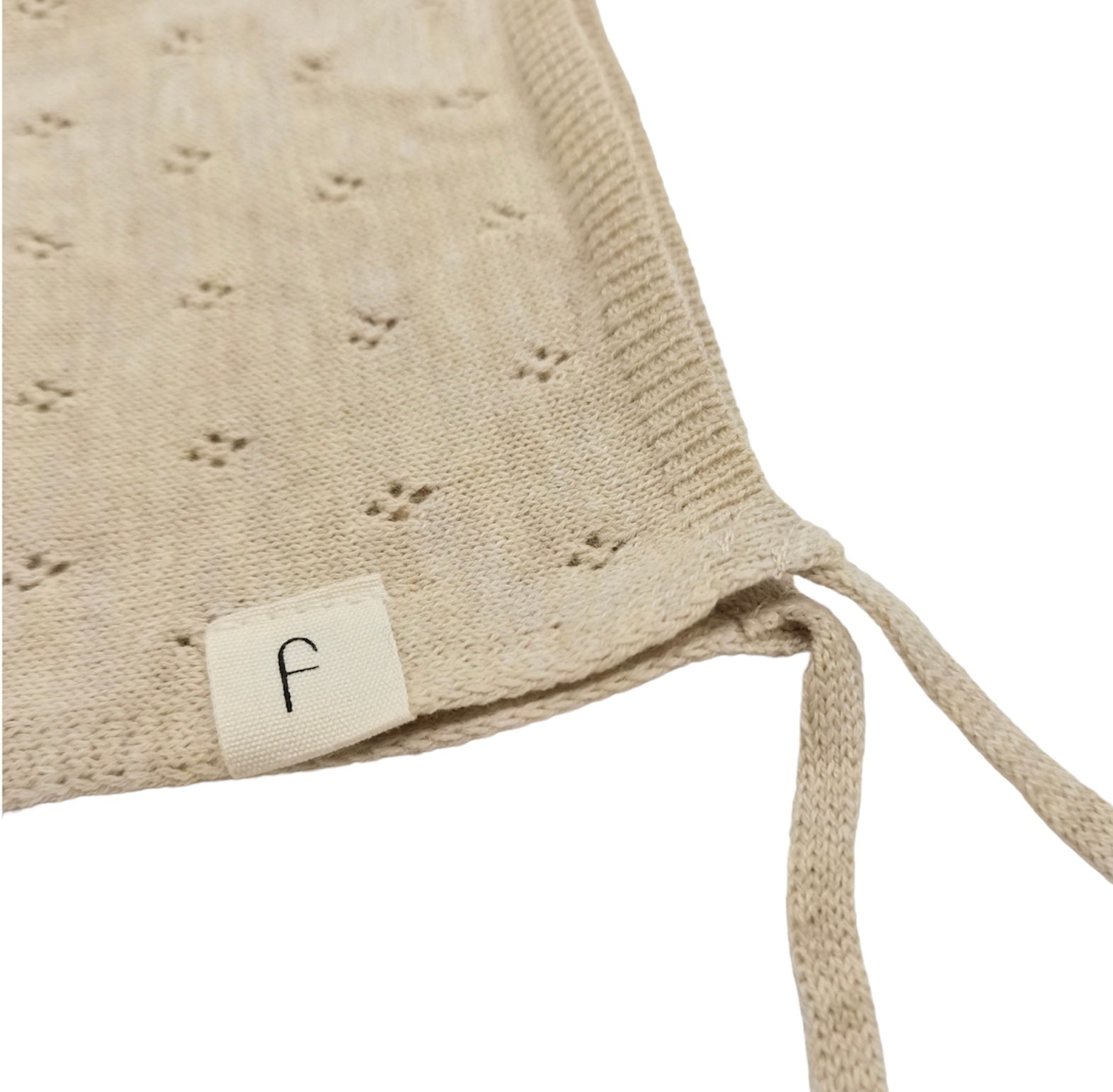 Organic Cotton Pointelle Bonnet Oatmeal