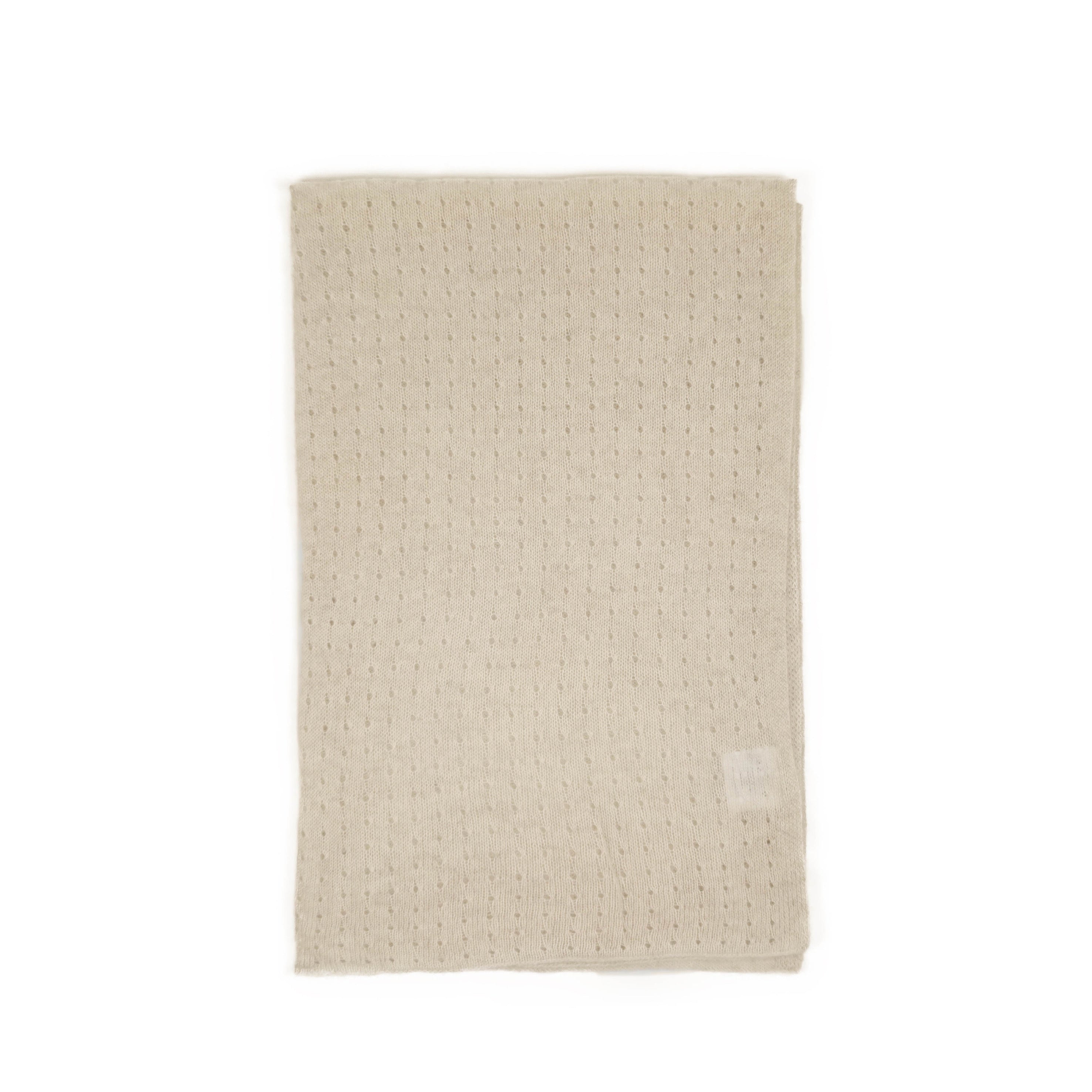 Cashmere pointelle Blanket Almond