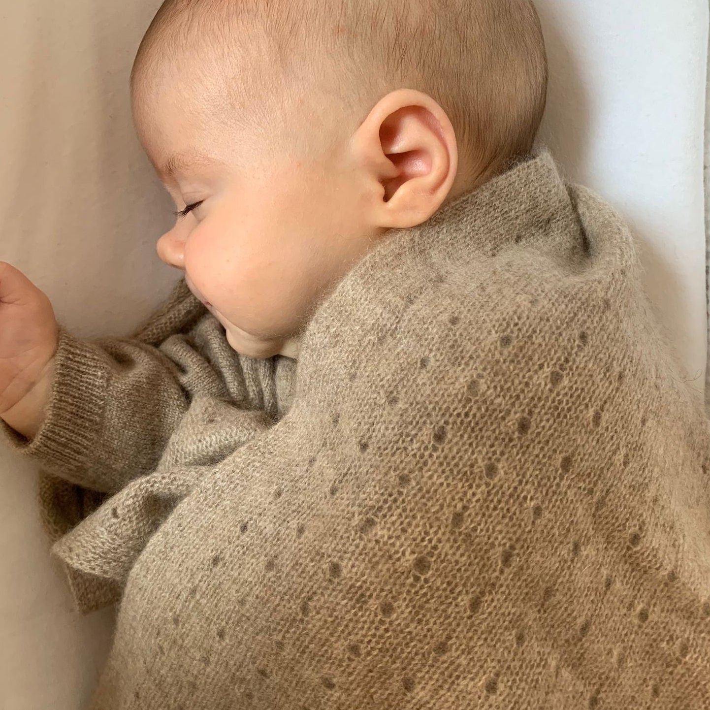 Cashmere Pointelle Blanket Oatmeal