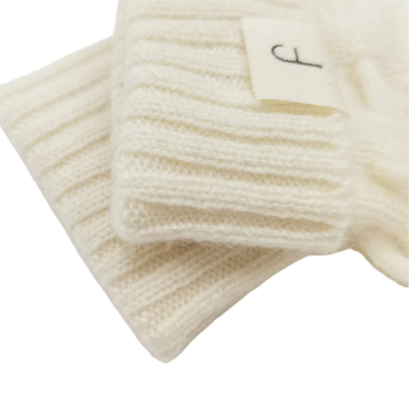 Cashmere Fine Knit Booties Ivory