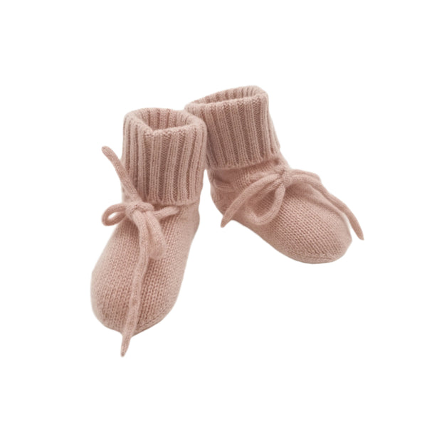 Cashmere Fine Knit Booties Pink