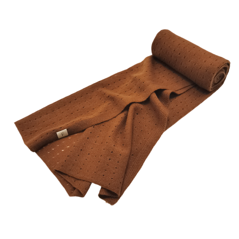 Cashmere pointelle Blanket Brick