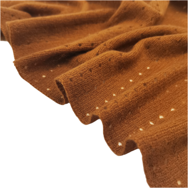 Cashmere pointelle Blanket Brick