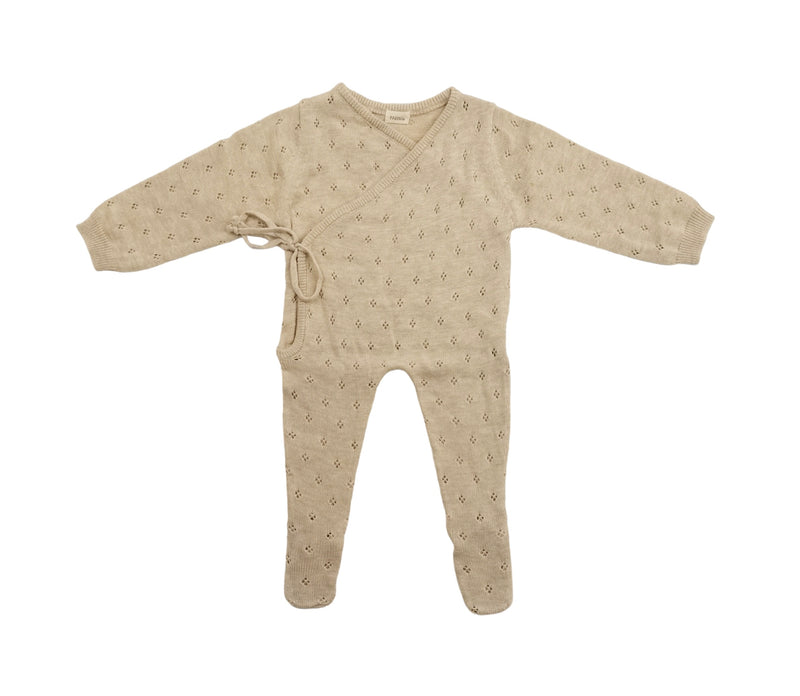 Pointelle Babygrow Oatmeal