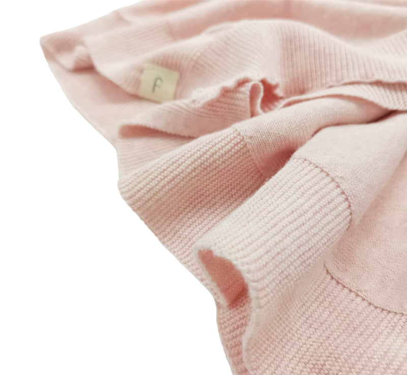 Knitted Cotton Blanket Pink