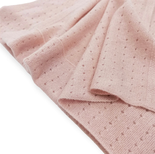 Cashmere Pointelle Blanket Pink