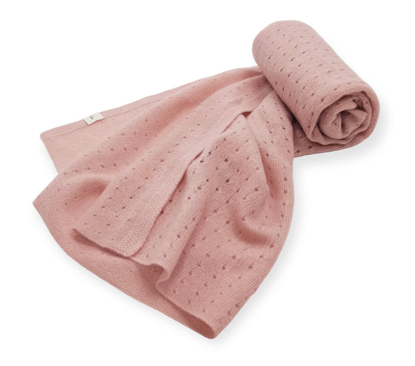 Cashmere Pointelle Blanket Pink