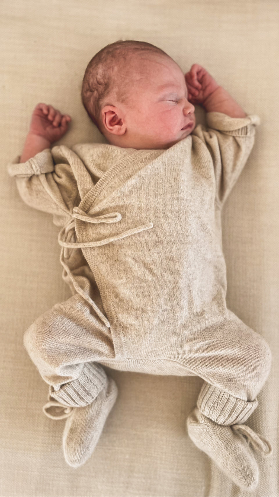 Cashmere Babygrow Almond