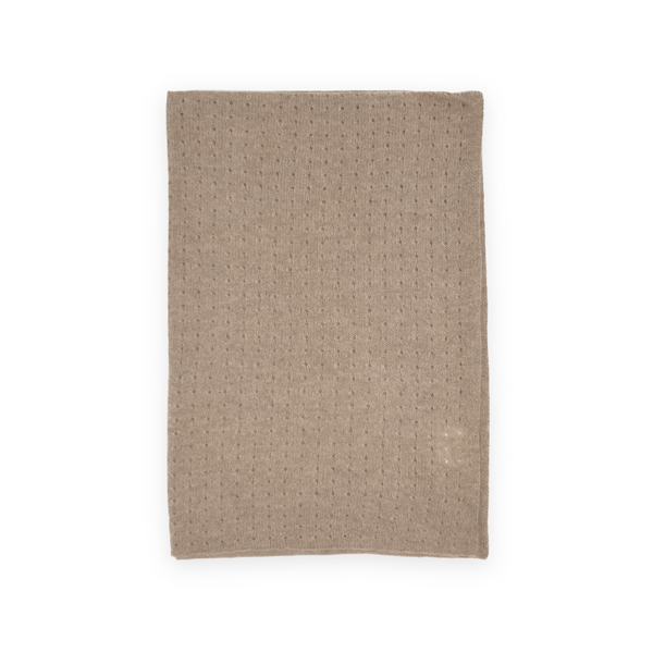 Cashmere Pointelle Blanket Oatmeal