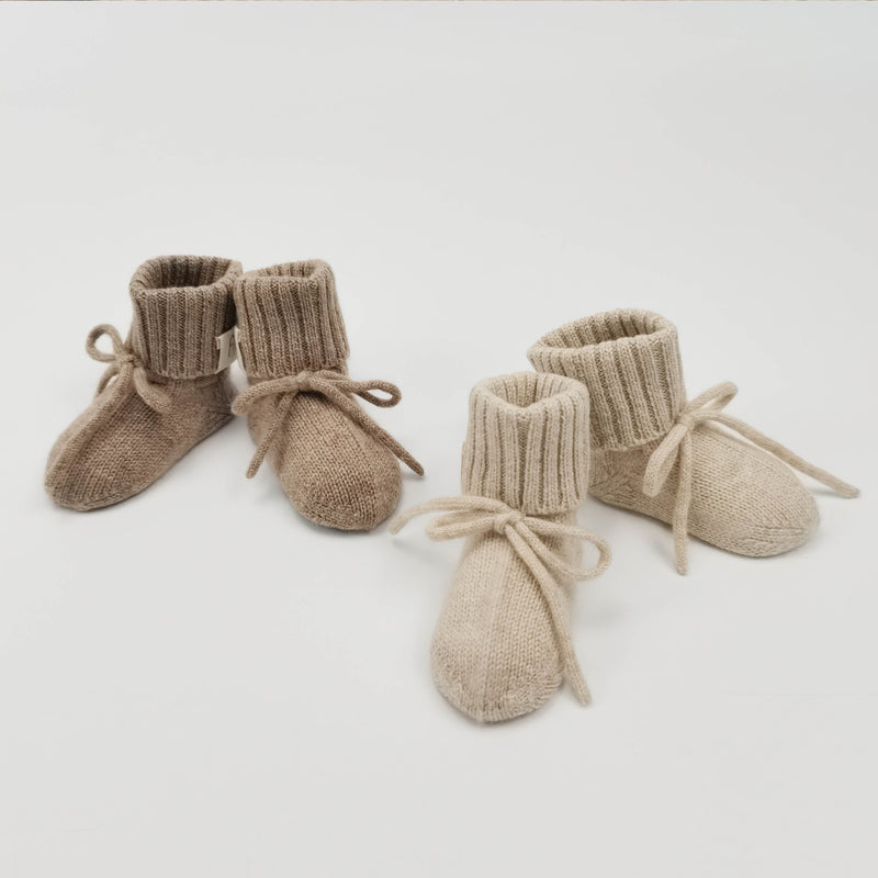 Cashmere Fine Knit Booties Oatmeal