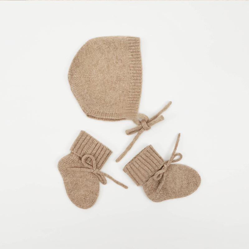 Cashmere Fine Knit Booties Oatmeal